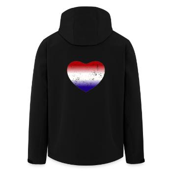 Hollande Pays-Bas Drapeau Herz - Veste softshell homme en polyester recyclé Stanley/Stella - noir - Dos - AI Model Male 185 light (185cm)