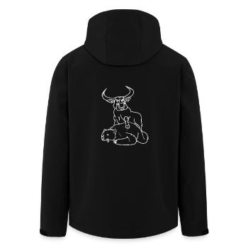 Bulle Bank Bär Börse Kapital Aktien Wirtschaft - Recycelte Männer Softshell-Jacke von Stanley/Stella - Schwarz - Hinten - AI Model Male 185 light (185cm)