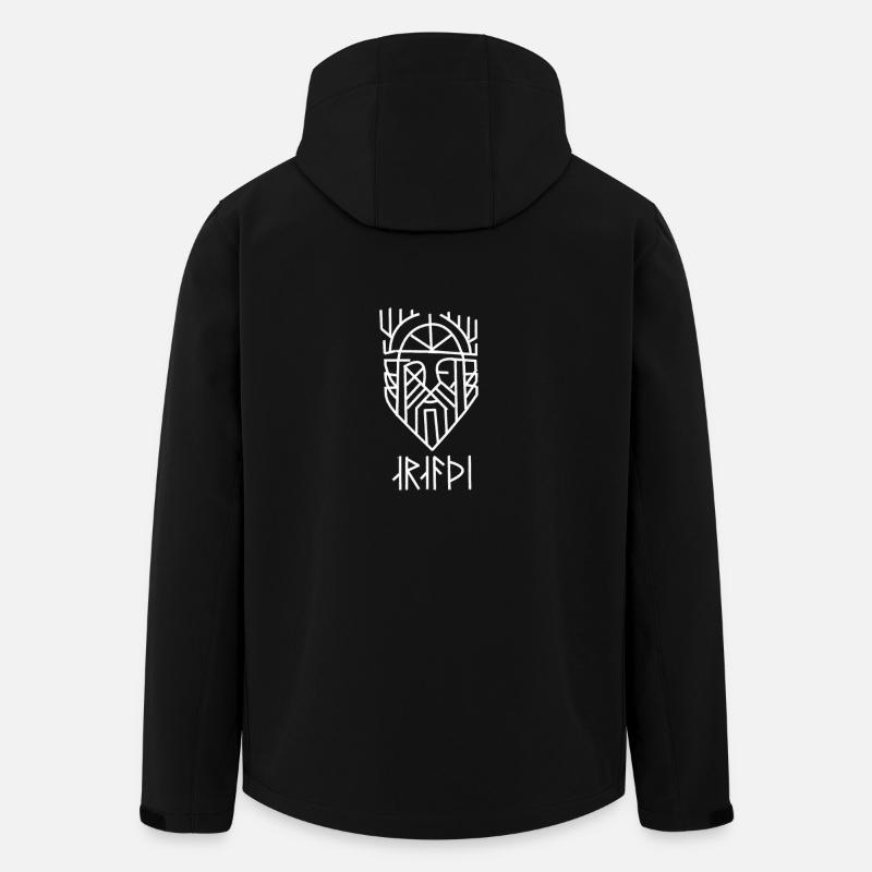Courage - Nordic runes - Men’s Recycled Softshell Jacket by Stanley/Stella - black