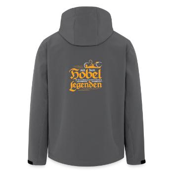 Schreiner mit dem Hobel in den Händen - Recycelte Männer Softshell-Jacke von Stanley/Stella - Schwarz - Hinten - AI Model Male 185 light (185cm)