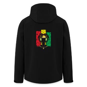 reggae - Men’s Recycled Softshell Jacket by Stanley/Stella - black - Back - AI Model Male 185 light (185cm)