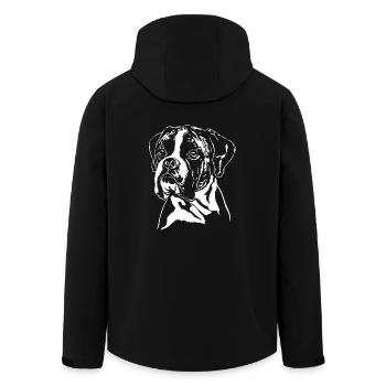 BOXER allemand chien portrait chien chiens Wilsigns - Veste softshell homme en polyester recyclé Stanley/Stella - noir - Dos - AI Model Male 185 light (185cm)