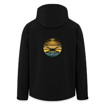 Drones vintage - Veste softshell homme en polyester recyclé Stanley/Stella - noir - Dos - AI Model Male 185 light (185cm)