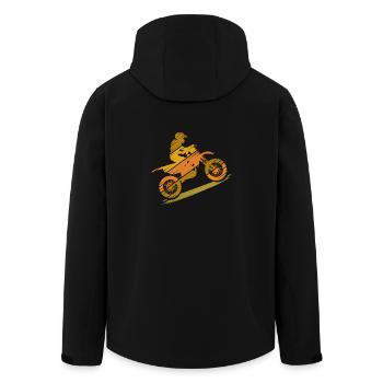Motocross vintage - Recycelte Männer Softshell-Jacke von Stanley/Stella - Schwarz - Hinten - AI Model Male 185 light (185cm)