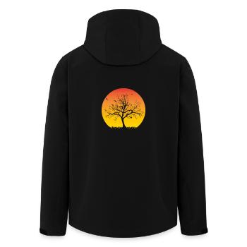 Coucher de soleil arbre - Veste softshell homme en polyester recyclé Stanley/Stella - noir - Dos - AI Model Male 185 light (185cm)