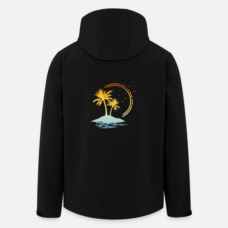 Palm trees - Men’s Recycled Softshell Jacket by Stanley/Stella - black