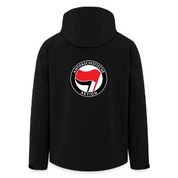 Antifacist Action, Antifa Logo, Flags - Men’s Recycled Softshell Jacket by Stanley/Stella - black - Back - AI Model Male 185 light (185cm)