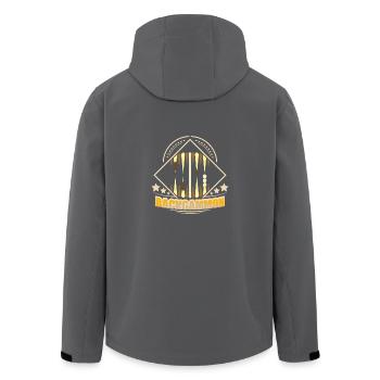 Backgammen Design - Recycelte Männer Softshell-Jacke von Stanley/Stella - Anthrazit - Hinten - AI Model Male 185 light (185cm)