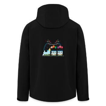 Train driver kids design - Men’s Recycled Softshell Jacket by Stanley/Stella - black - Back - AI Model Male 185 light (185cm)