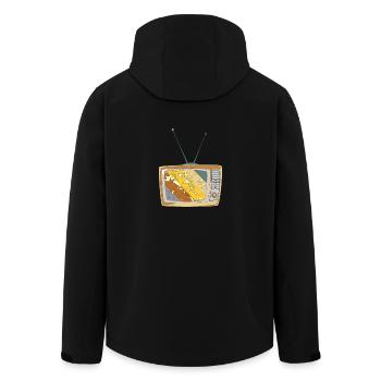 Retro TV - Men’s Recycled Softshell Jacket by Stanley/Stella - black - Back - AI Model Male 185 light (185cm)