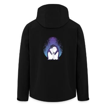 Penguin Family - Men’s Recycled Softshell Jacket by Stanley/Stella - black - Back - AI Model Male 185 light (185cm)
