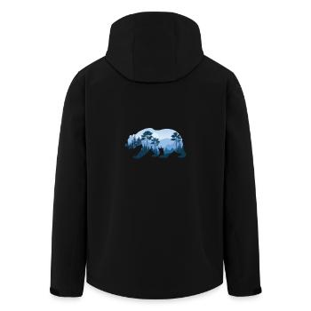 Bears design - Men’s Recycled Softshell Jacket by Stanley/Stella - black - Back - AI Model Male 185 light (185cm)
