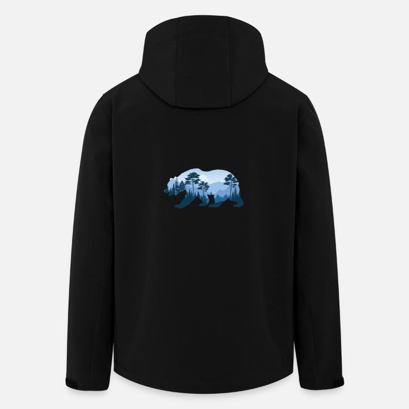 Bären Design - Recycelte Männer Softshell-Jacke von Stanley/Stella - Schwarz