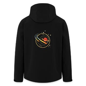 comet - Men’s Recycled Softshell Jacket by Stanley/Stella - black - Back - AI Model Male 185 light (185cm)