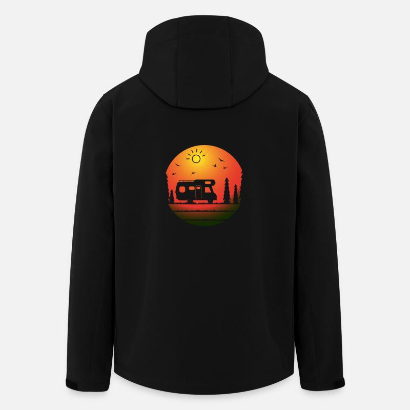 Camping Wohnmobil - Recycelte Männer Softshell-Jacke von Stanley/Stella - Schwarz