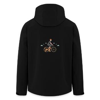 Jack Russell Fahrrad - Recycelte Männer Softshell-Jacke von Stanley/Stella - Schwarz - Hinten - AI Model Male 185 light (185cm)