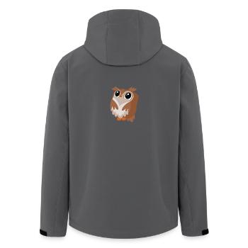 owl - Men’s Recycled Softshell Jacket by Stanley/Stella - black - Back - AI Model Male 185 light (185cm)