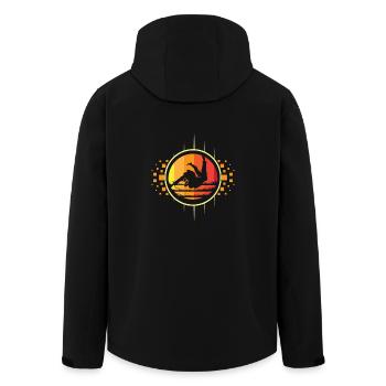 Judo Retro - Recycelte Männer Softshell-Jacke von Stanley/Stella - Schwarz - Hinten - AI Model Male 185 light (185cm)