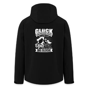 Familie Opa Enkel Glück kann man nicht kaufen - Recycelte Männer Softshell-Jacke von Stanley/Stella - Schwarz - Hinten - AI Model Male 185 light (185cm)