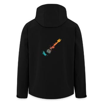 E-Gitarre Splash - Recycelte Männer Softshell-Jacke von Stanley/Stella - Schwarz - Hinten - AI Model Male 185 light (185cm)