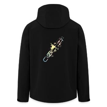 Splash trombone - Men’s Recycled Softshell Jacket by Stanley/Stella - black - Back - AI Model Male 185 light (185cm)