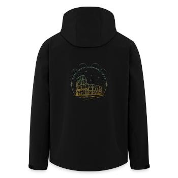 Rome - Men’s Recycled Softshell Jacket by Stanley/Stella - black - Back - AI Model Male 185 light (185cm)