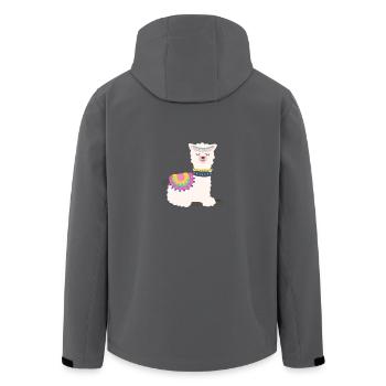 Schlafendes Alpaka - Recycelte Männer Softshell-Jacke von Stanley/Stella - Schwarz - Hinten - AI Model Male 185 light (185cm)