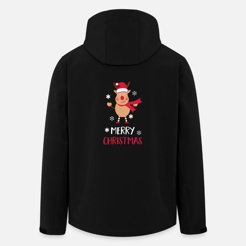 Merry Christmas moose - Men’s Recycled Softshell Jacket by Stanley/Stella - black