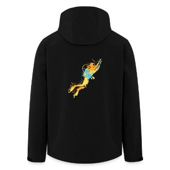 Taucher Dive Splash - Recycelte Männer Softshell-Jacke von Stanley/Stella - Schwarz - Hinten - AI Model Male 185 light (185cm)
