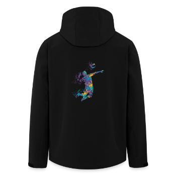 Volleyball splash - Recycelte Männer Softshell-Jacke von Stanley/Stella - Schwarz - Hinten - AI Model Male 185 light (185cm)