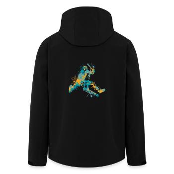 cityroller - Men’s Recycled Softshell Jacket by Stanley/Stella - black - Back - AI Model Male 185 light (185cm)