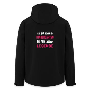 Kindergarten Legende - Recycelte Männer Softshell-Jacke von Stanley/Stella - Schwarz - Hinten - AI Model Male 185 light (185cm)