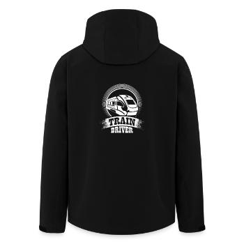 engine driver - Men’s Recycled Softshell Jacket by Stanley/Stella - black - Back - AI Model Male 185 light (185cm)