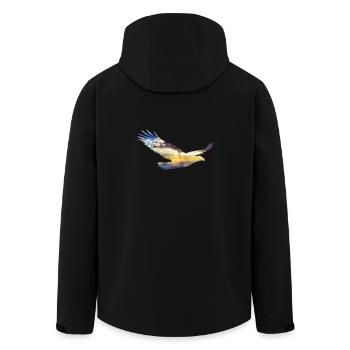 Eagle mountains - Men’s Recycled Softshell Jacket by Stanley/Stella - black - Back - AI Model Male 185 light (185cm)