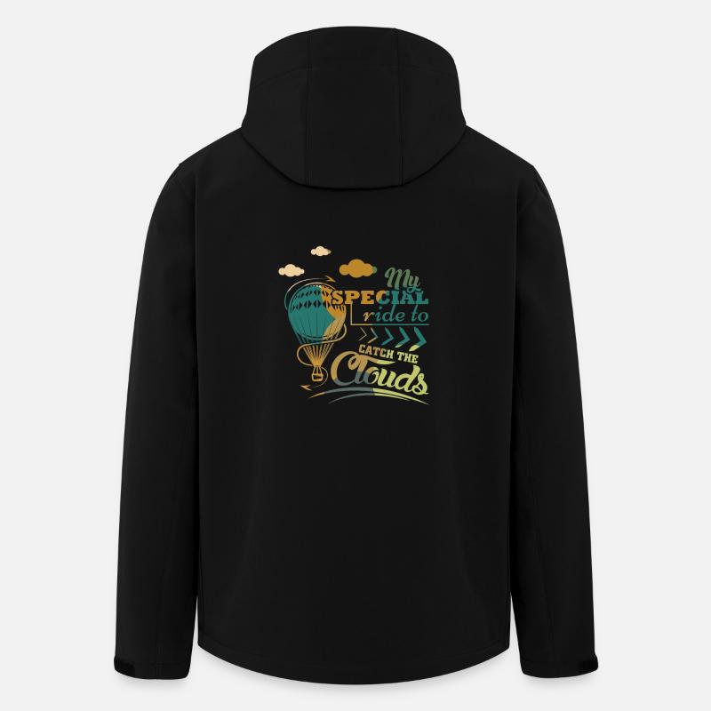 Heißluftballon Spruch - Recycelte Männer Softshell-Jacke von Stanley/Stella - Schwarz
