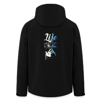 Skiing freestyle - Men’s Recycled Softshell Jacket by Stanley/Stella - black - Back - AI Model Male 185 light (185cm)