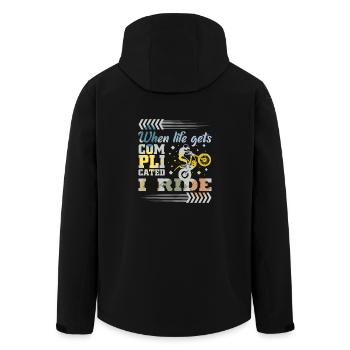 Trial bike saying - Men’s Recycled Softshell Jacket by Stanley/Stella - black - Back - AI Model Male 185 light (185cm)