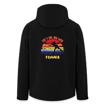 Tennis - Recycelte Männer Softshell-Jacke von Stanley/Stella - Schwarz - Hinten - AI Model Male 185 light (185cm)