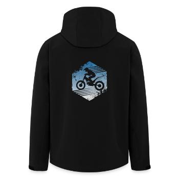 Trial bike - Men’s Recycled Softshell Jacket by Stanley/Stella - black - Back - AI Model Male 185 light (185cm)
