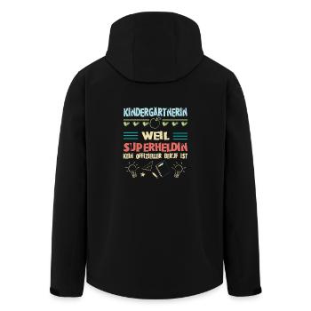Kindergärtnerin superheldin - Recycelte Männer Softshell-Jacke von Stanley/Stella - Schwarz - Hinten - AI Model Male 185 light (185cm)