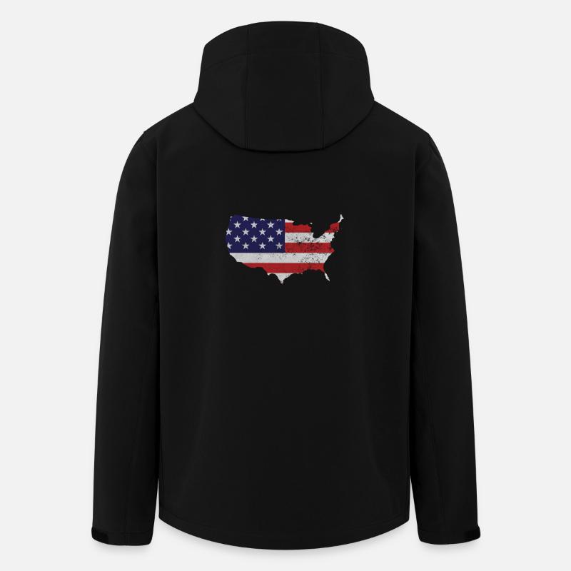 USA Retro - Recycelte Männer Softshell-Jacke von Stanley/Stella - Schwarz