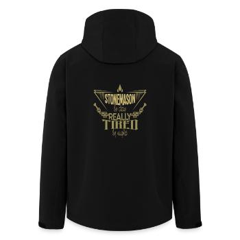 Tailleur de pierre - Veste softshell homme en polyester recyclé Stanley/Stella - noir - Dos - AI Model Male 185 light (185cm)