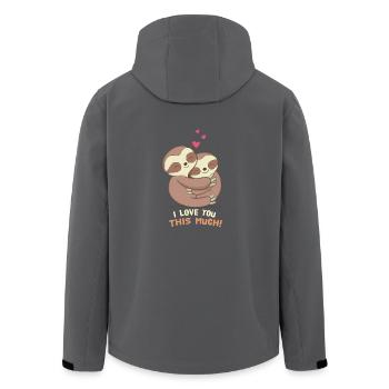Faultier Love - Recycelte Männer Softshell-Jacke von Stanley/Stella - Schwarz - Hinten - AI Model Male 185 light (185cm)