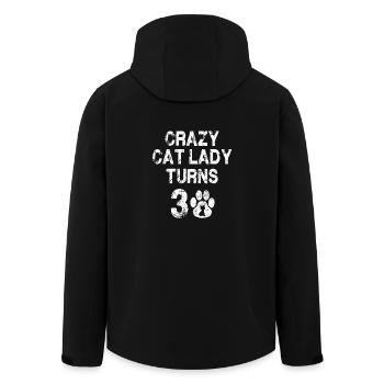 Cat lady 30 - Men’s Recycled Softshell Jacket by Stanley/Stella - black - Back - AI Model Male 185 light (185cm)