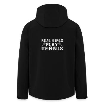 Tennis Girl - Recycelte Männer Softshell-Jacke von Stanley/Stella - Schwarz - Hinten - AI Model Male 185 light (185cm)