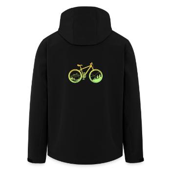 Mountain bike - Men’s Recycled Softshell Jacket by Stanley/Stella - black - Back - AI Model Male 185 light (185cm)