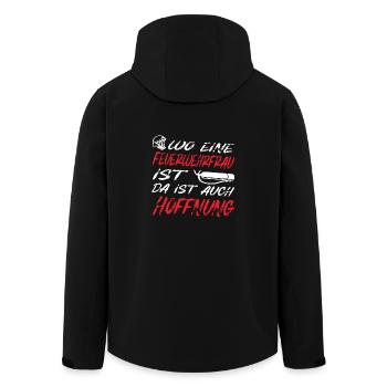 Feuerwehrfrau - Recycelte Männer Softshell-Jacke von Stanley/Stella - Schwarz - Hinten - AI Model Male 185 light (185cm)