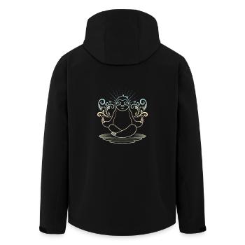 Sloth yoga - Men’s Recycled Softshell Jacket by Stanley/Stella - black - Back - AI Model Male 185 light (185cm)