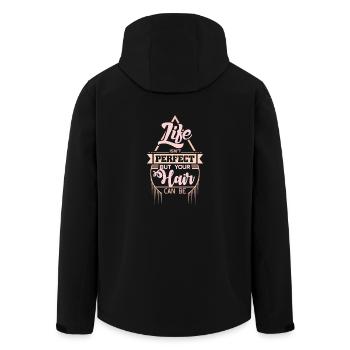 Friseur Spruch - Recycelte Männer Softshell-Jacke von Stanley/Stella - Schwarz - Hinten - AI Model Male 185 light (185cm)