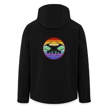 Drones rétro - Veste softshell homme en polyester recyclé Stanley/Stella - noir - Dos - AI Model Male 185 light (185cm)